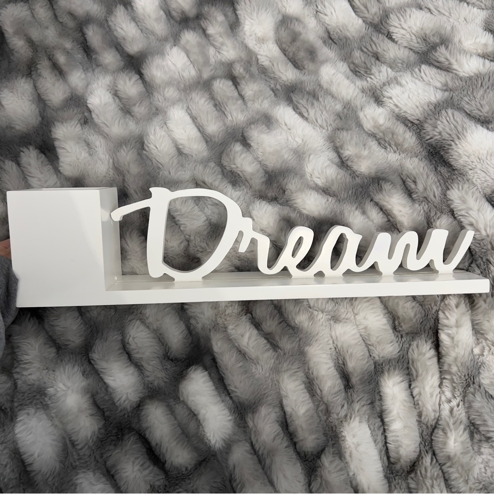 White “Dream” Desk Vanity Decor